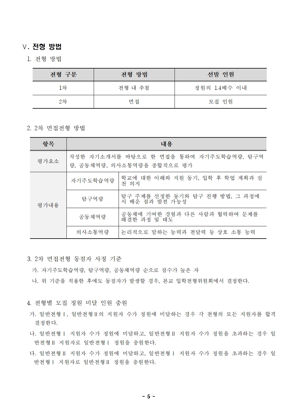 2027학년도 내손중학교 신입생 입학 전형 요항005